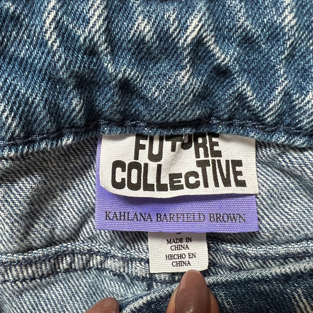 Kahlana Barfield Brown Target Cargo Jean Pants Denim Future Collective Size 6 - Picture 5 of 8